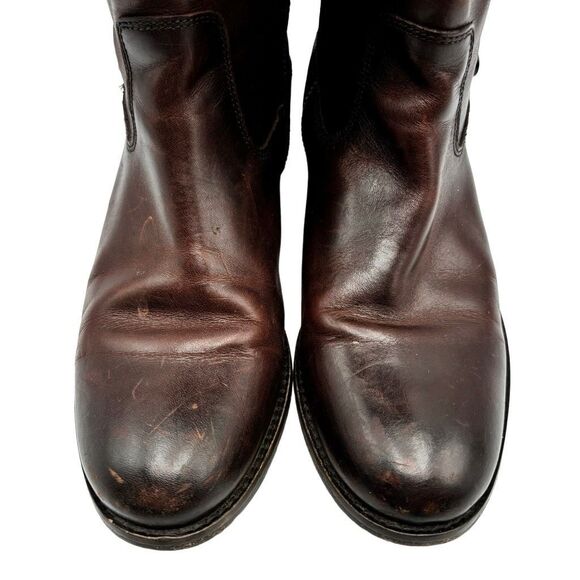 Frye Melissa Button Riding Boots Brown Leather Tall Equestrian Style Size 7 - Picture 3 of 15